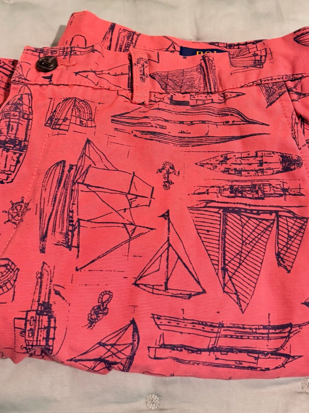 Ralph Lauren Coral Nautical Print Shorts